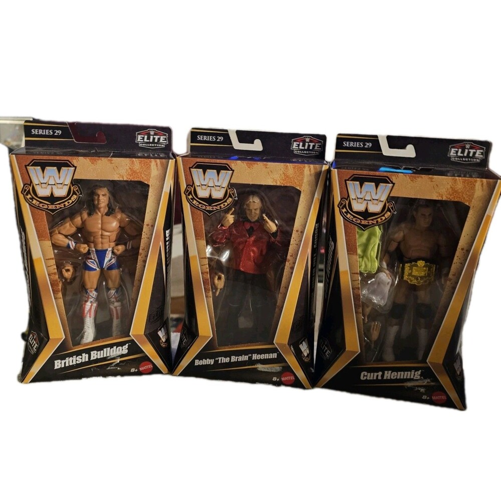 WWE Elite Legends Series 29 Bobby Heenan/British Bulldog/Curt Hennig All 3 NIB